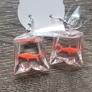 Goldfish in bag earrings